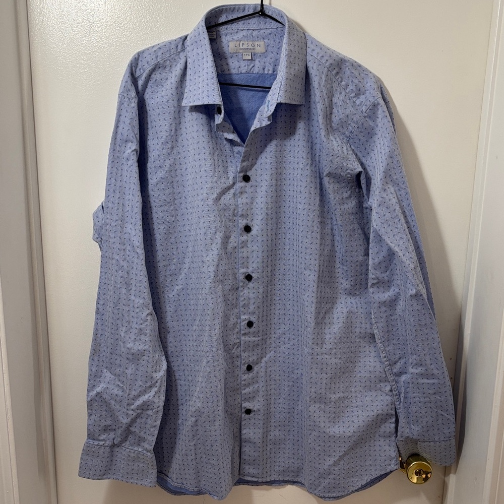❤️‍🔥Lipson Men's Blue Patterned Dress Shirt